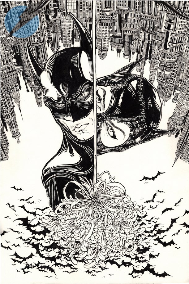Batman and Catwoman Sketch by  Artvee